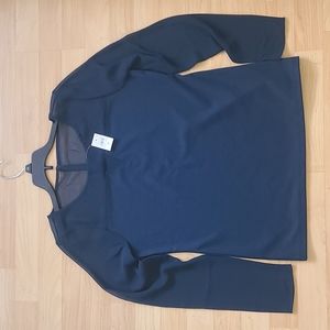 Ann Taylor Green Mesh Long Sleeves Round Neck Blouse Size M